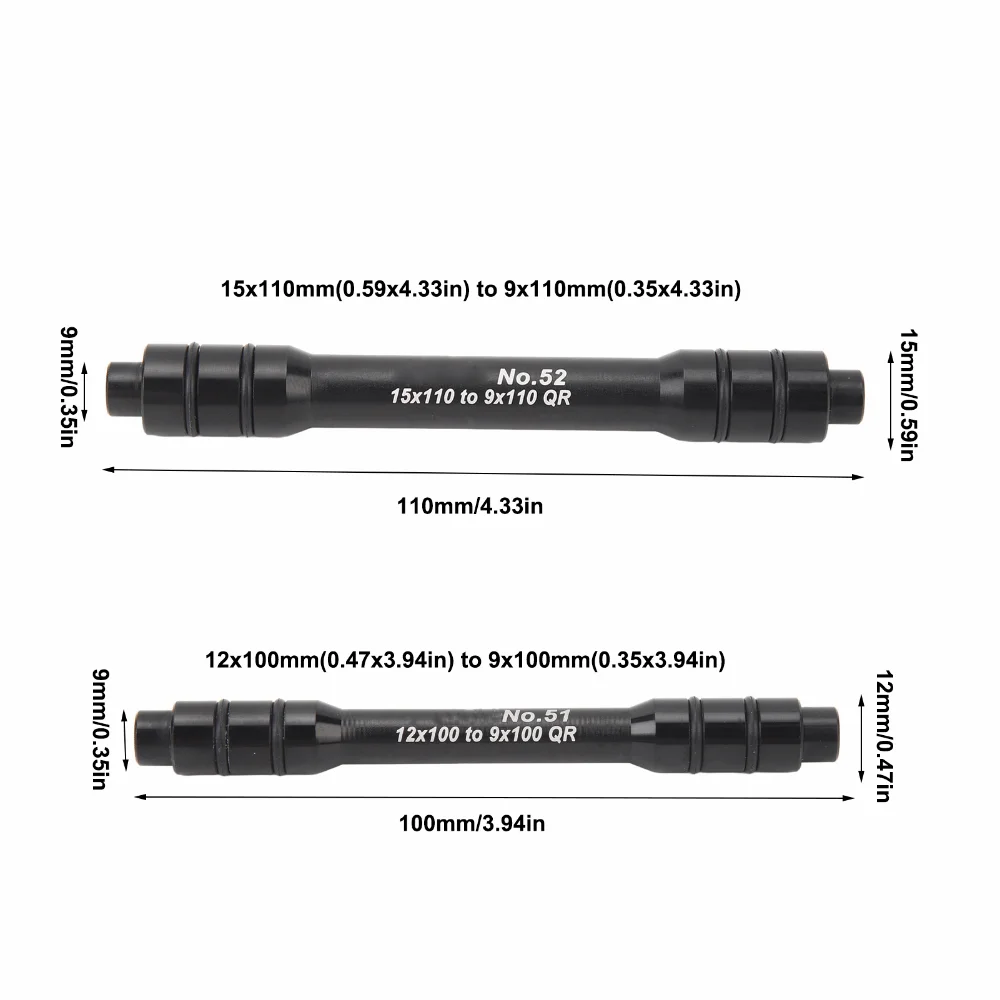 Adaptador eje pasante QR de aleación de aluminio ligero negro - imagen 3