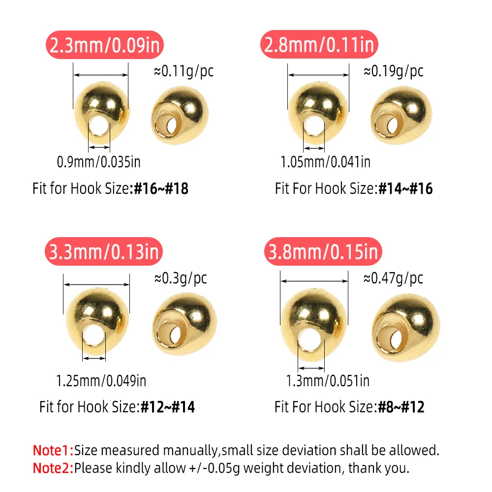 Wifreo Cuentas de tungsteno compensadas 2,8-3,8 mm para moscas - imagen 2