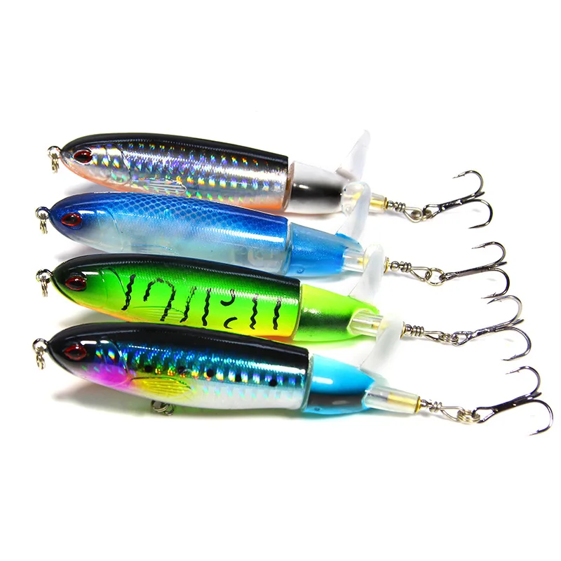 Señuelo de pesca con hélice vista frontal