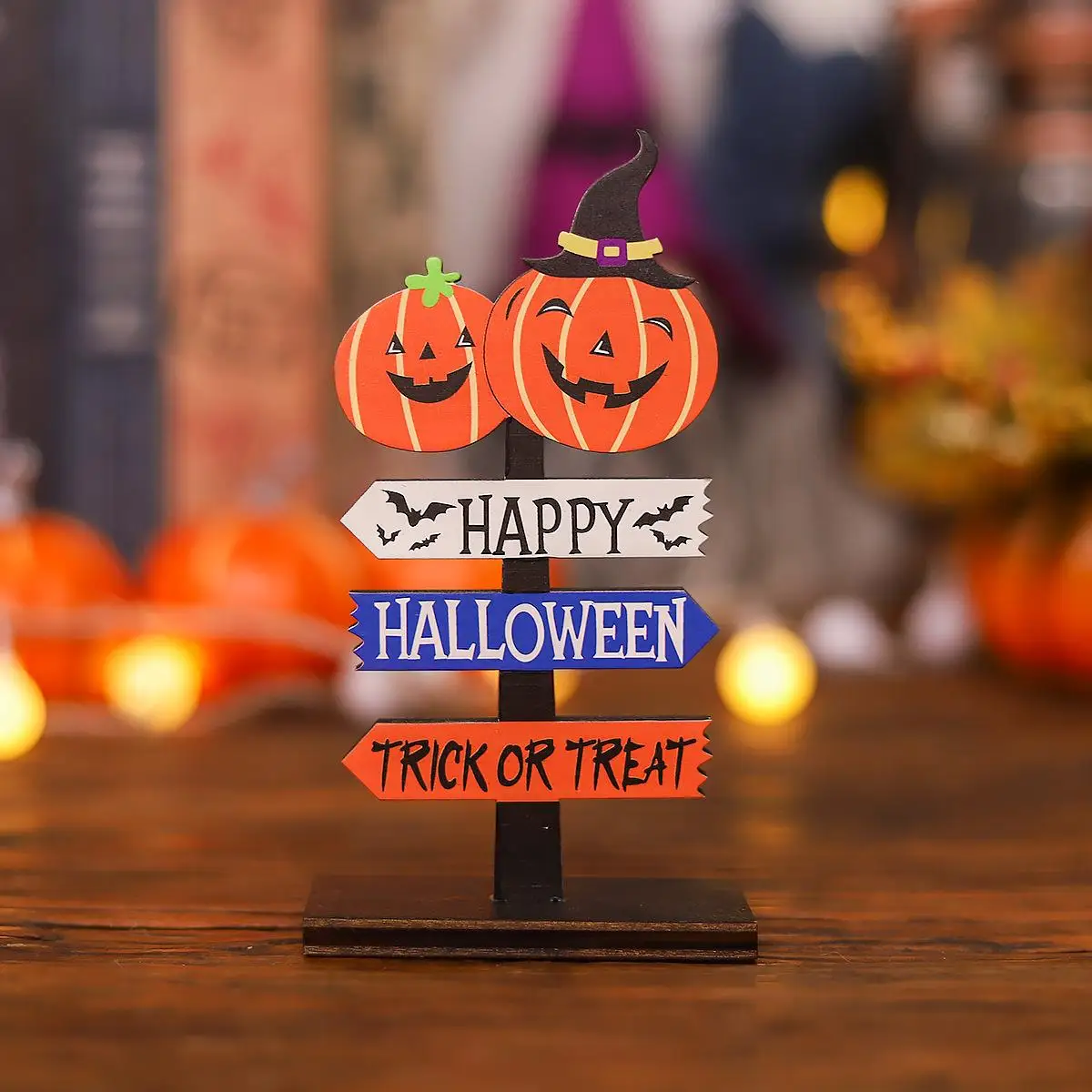 Adornos de madera Halloween 2026: calabaza y fantasma para escritorio - imagen 2
