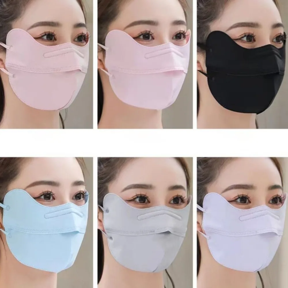 Mascarilla anti-UV transpirable de seda de hielo unisex para ciclismo - imagen 4