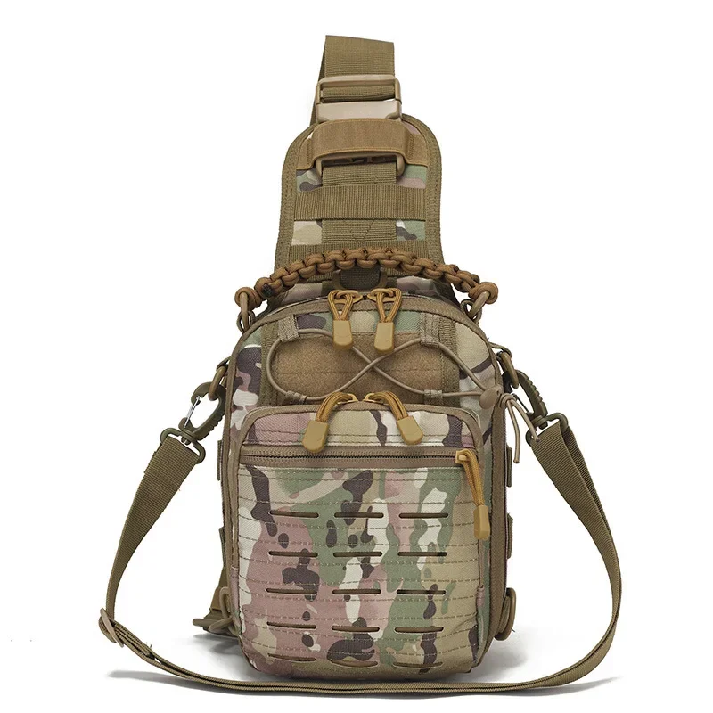 Riñonera táctica Molle en nylon — bolso ciclista corte láser