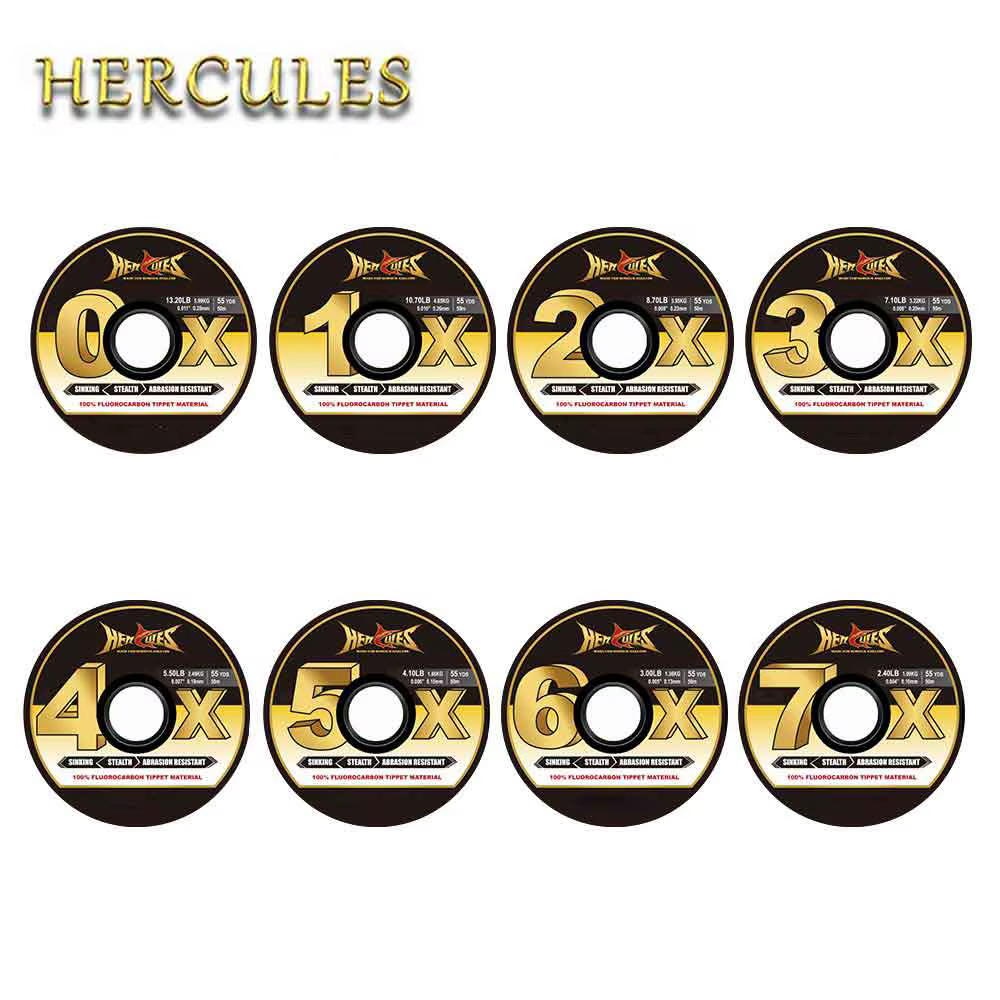 Hercules Tippet Fluorocarbono 100% - Set con soporte fly - 1X-7X - imagen 5