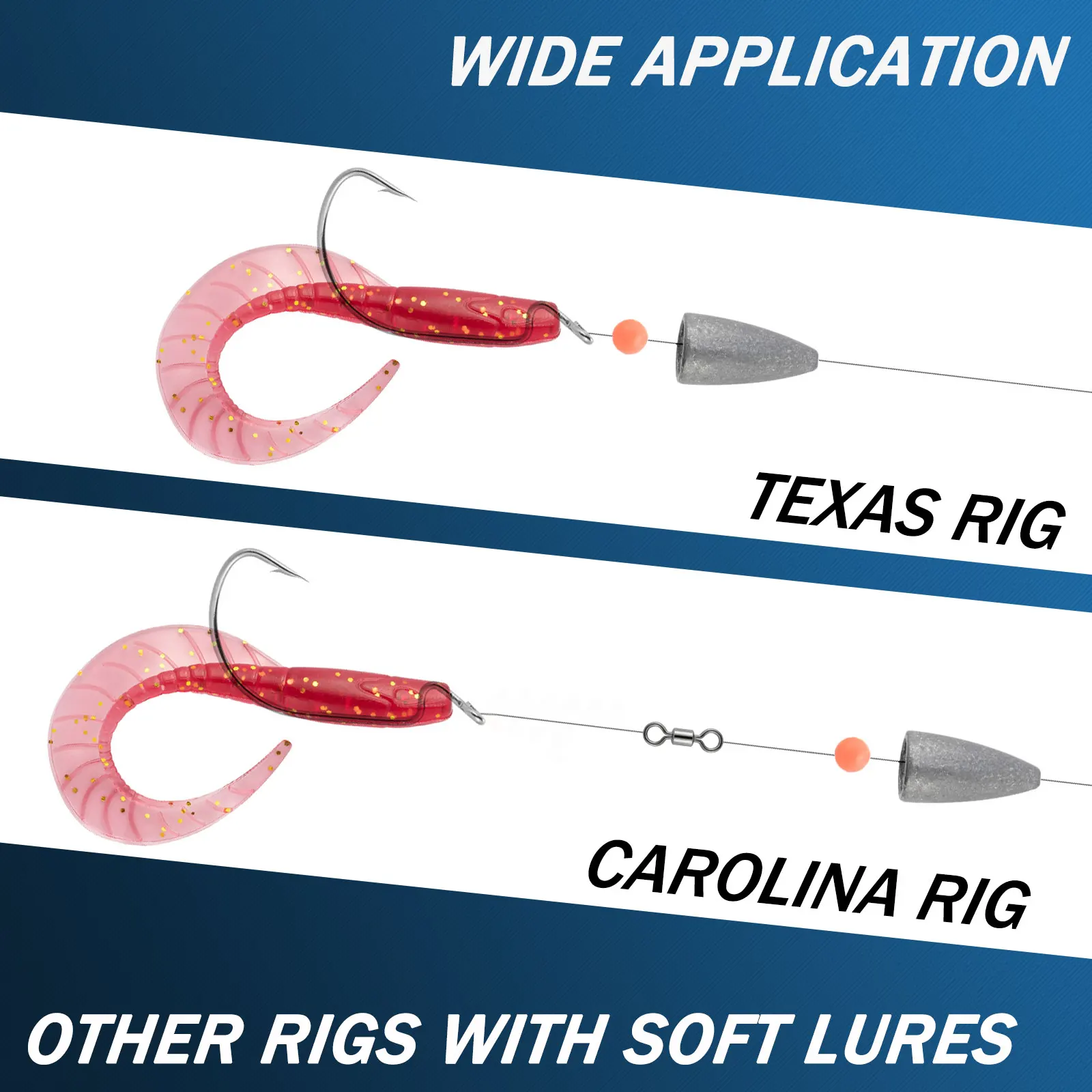 Ejemplo de montaje Texas Rig con señuelo de plomo