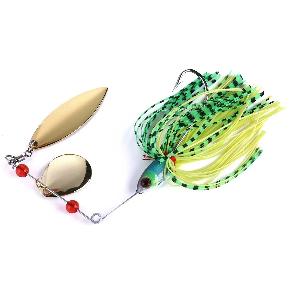 Spinnerbait doble Colorado con falda de silicona para lubina - imagen 3