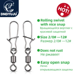 Broche Giratorio Acero Inoxidable DNDYUJU para Señuelos de Pesca