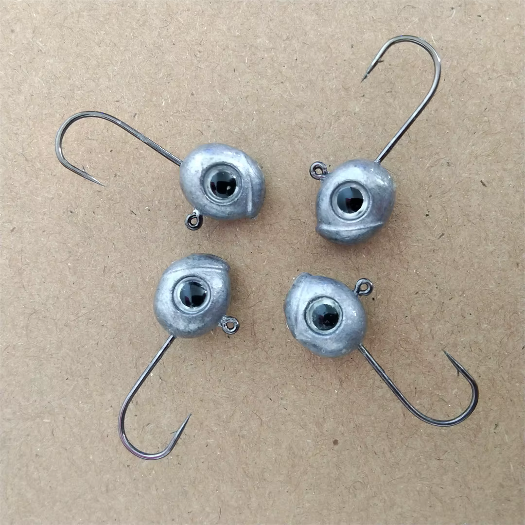 SWOLFY Anzuelos Jig Head redondos con púas para vinilo agua dulce - imagen 5
