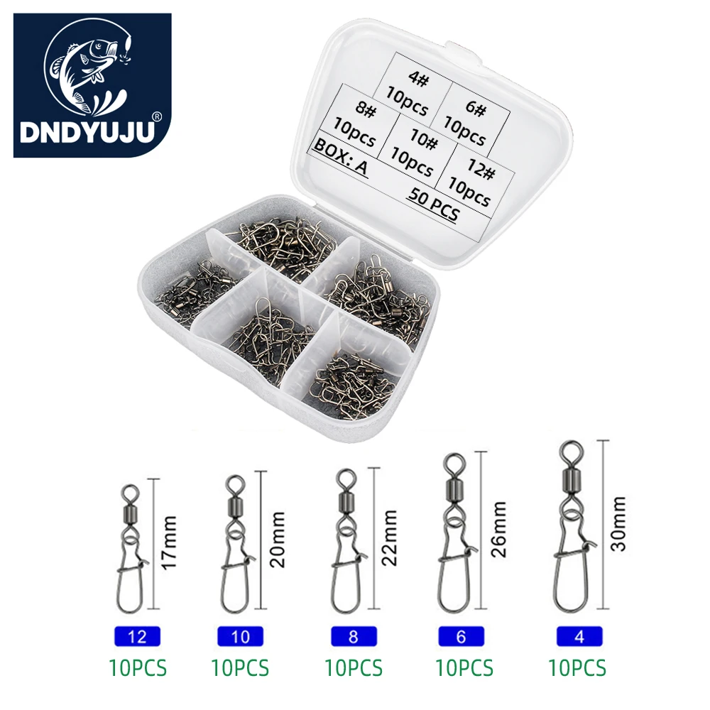 DNDYUJU Swivel de acero inoxidable con rodamiento para pesca - imagen 3