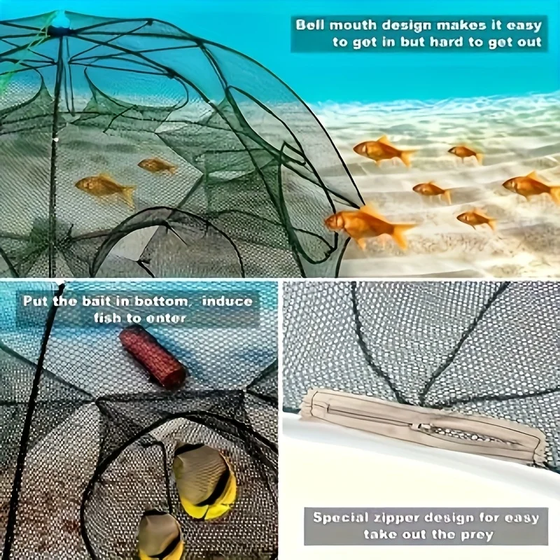 Trampa Plegable Automática para Cangrejos y Camarones de Pesca Marina - imagen 3