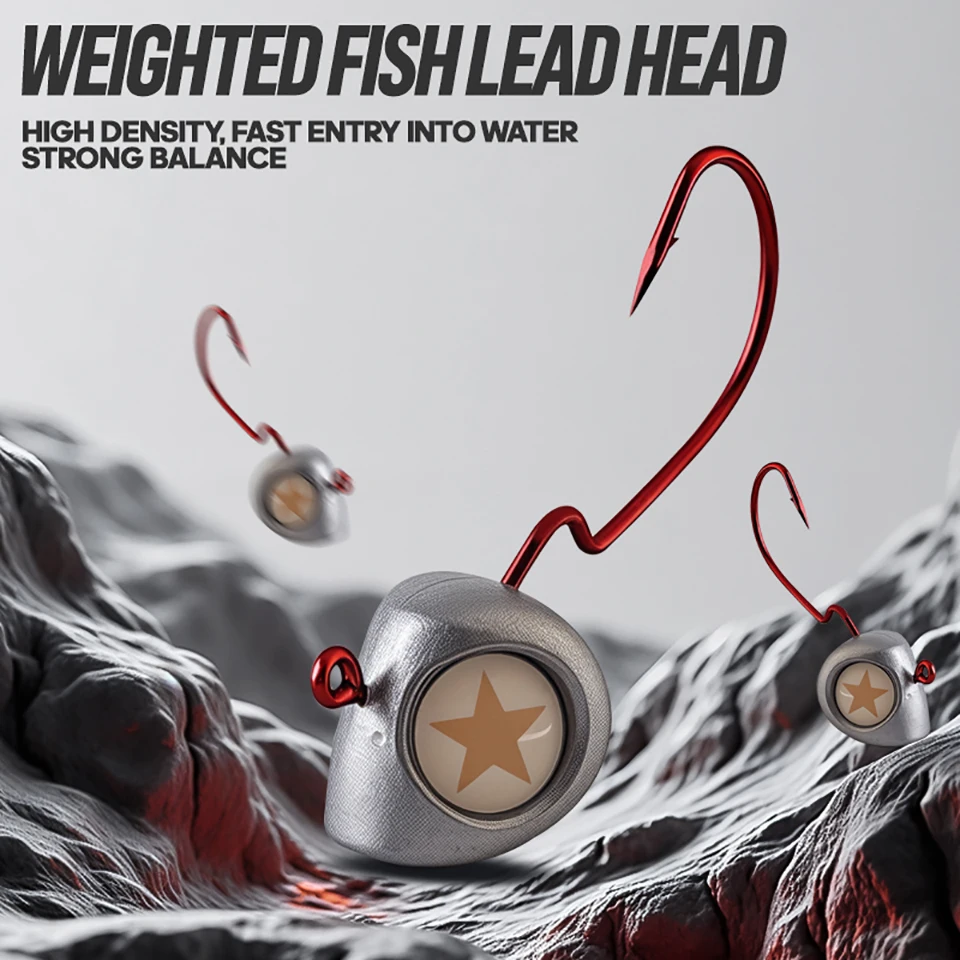 Anzuelos Jig Head con púas luminosos para vinilo – Pesca - imagen 4