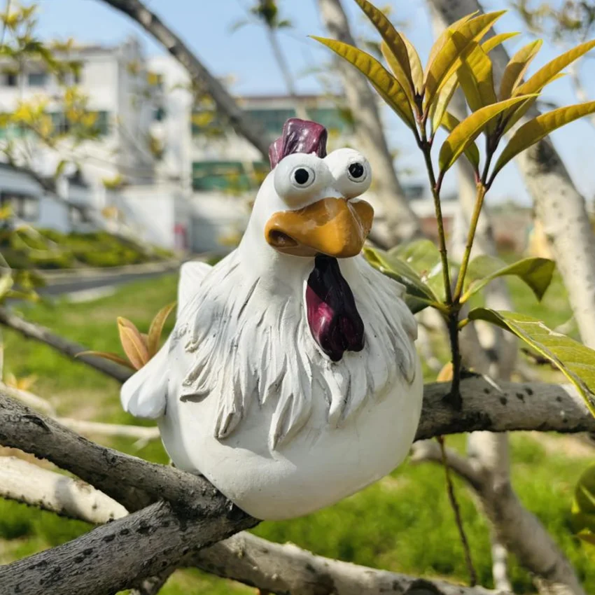 Estatua de Pollo para Valla – Decoración Jardín en Resina - imagen 3