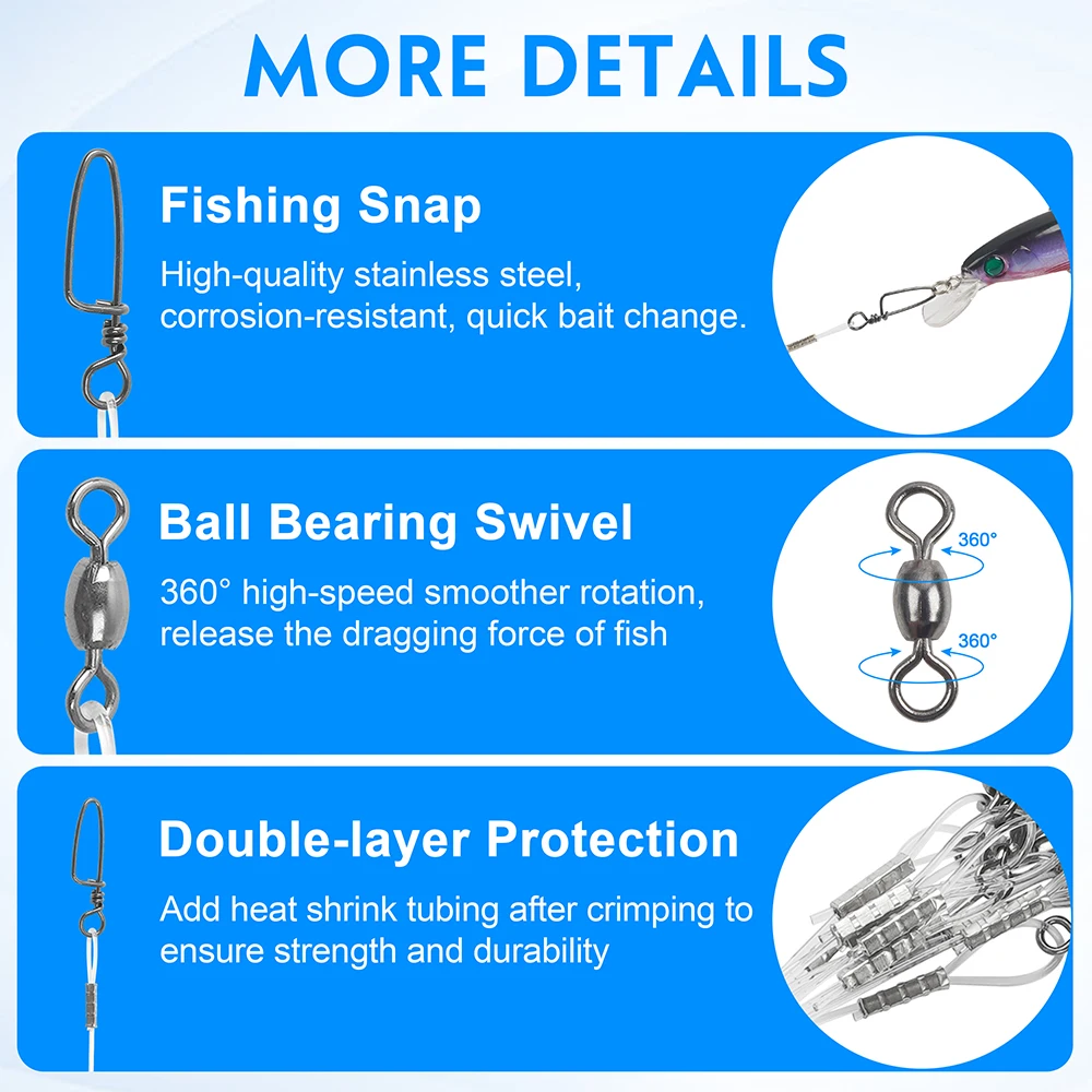 Líderes de fluorocarbono con giratorio y broche para pesca - imagen 4