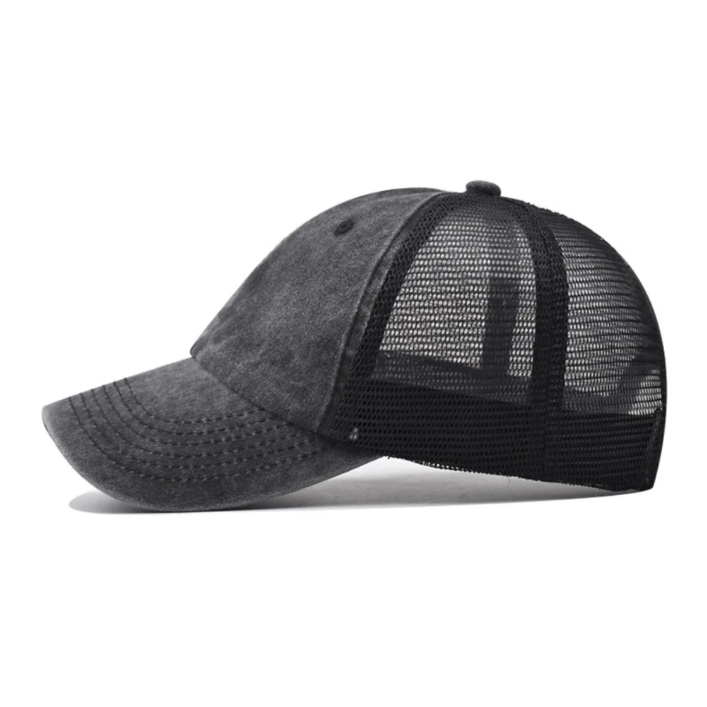 Gorra de béisbol lavada con protección UV y visera ajustable