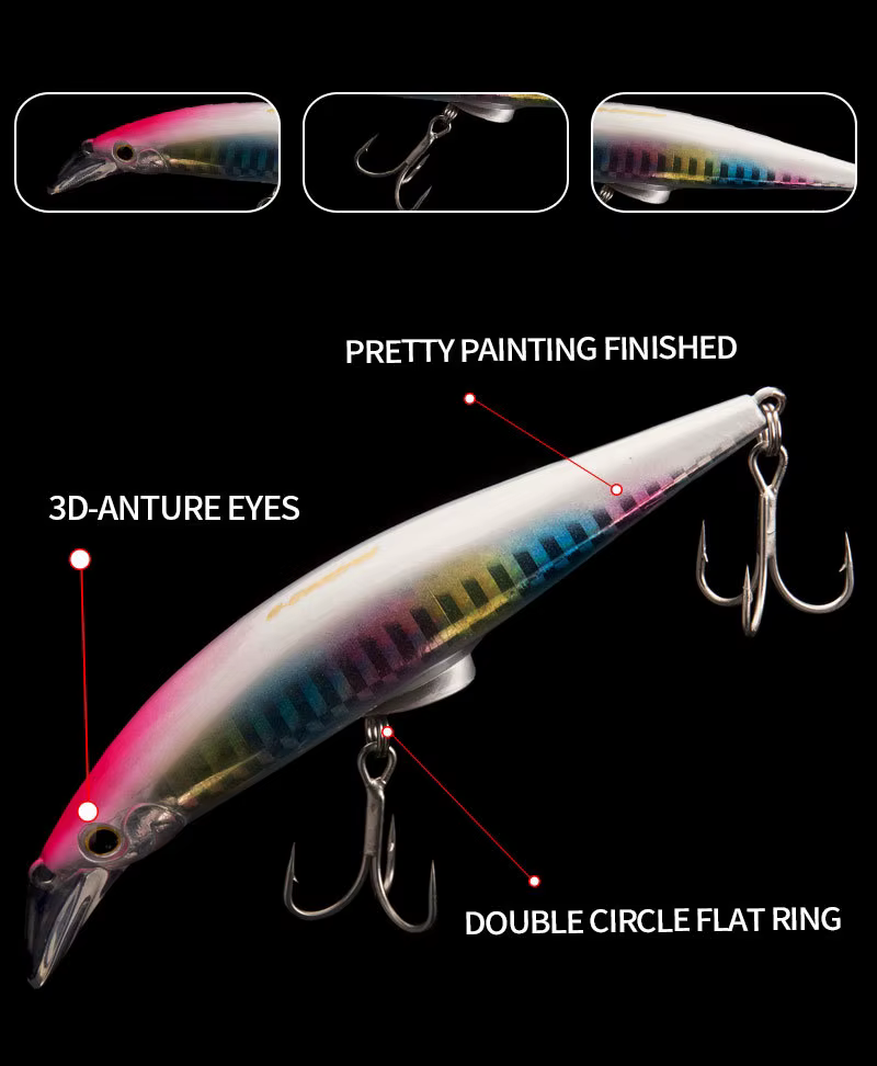 Señuelos de pesca para agua salada con diseño Minnow