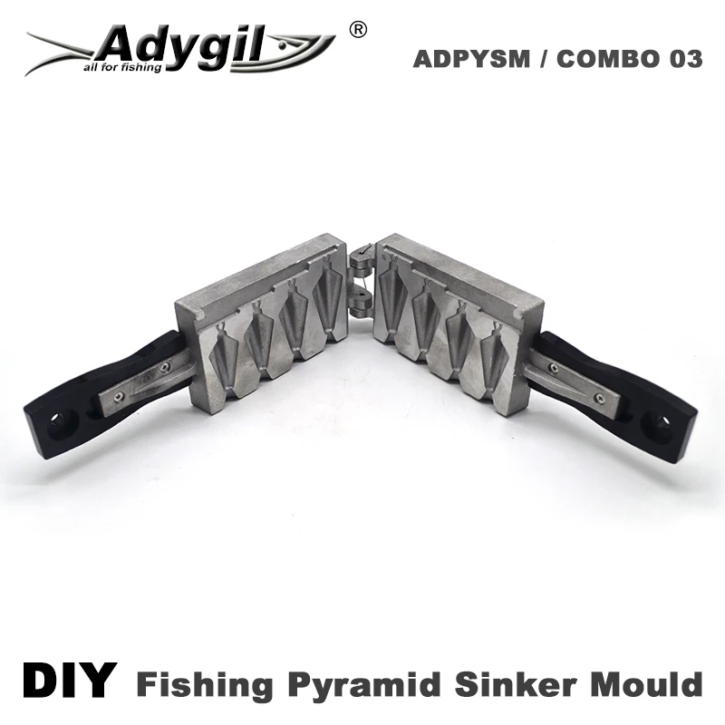 Adygil Molde de plomo piramidal pesca marina resistente – 4 cavidades - imagen 3