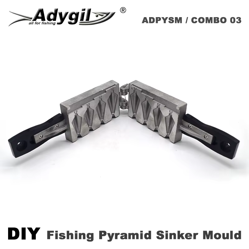Adygil Molde de plomo piramidal pesca marina resistente – 4 cavidades - imagen 3