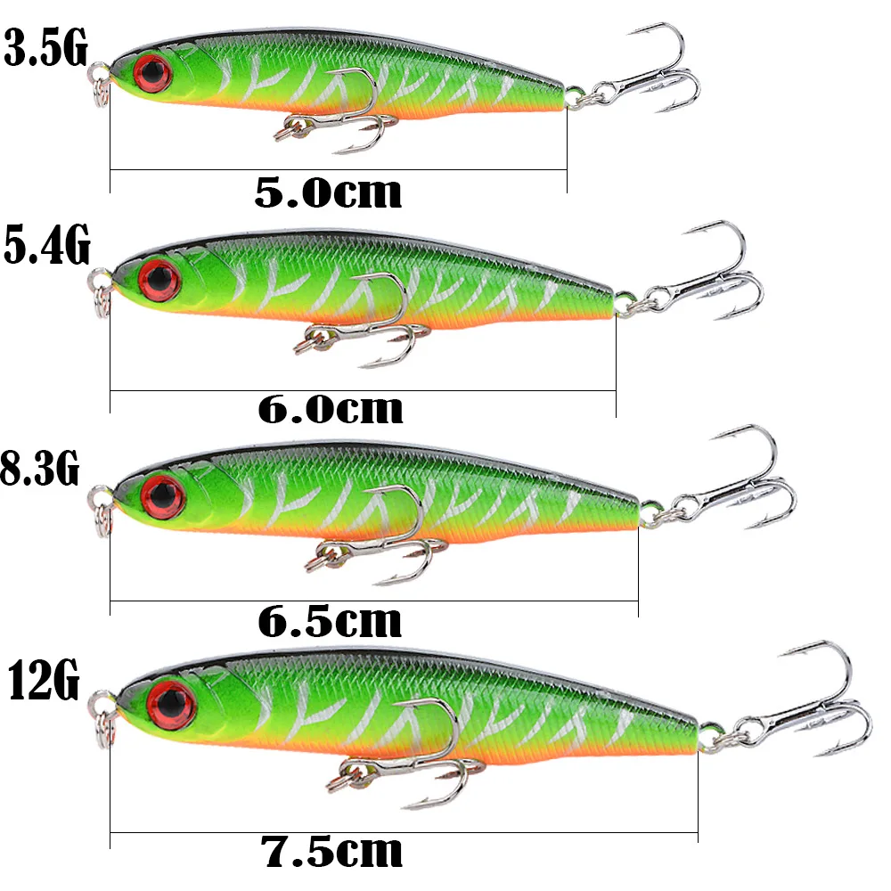 Señuelo lápiz hunde con ojos 3D para trucha, 5-7,5 cm, 3,5-12 g - imagen 5