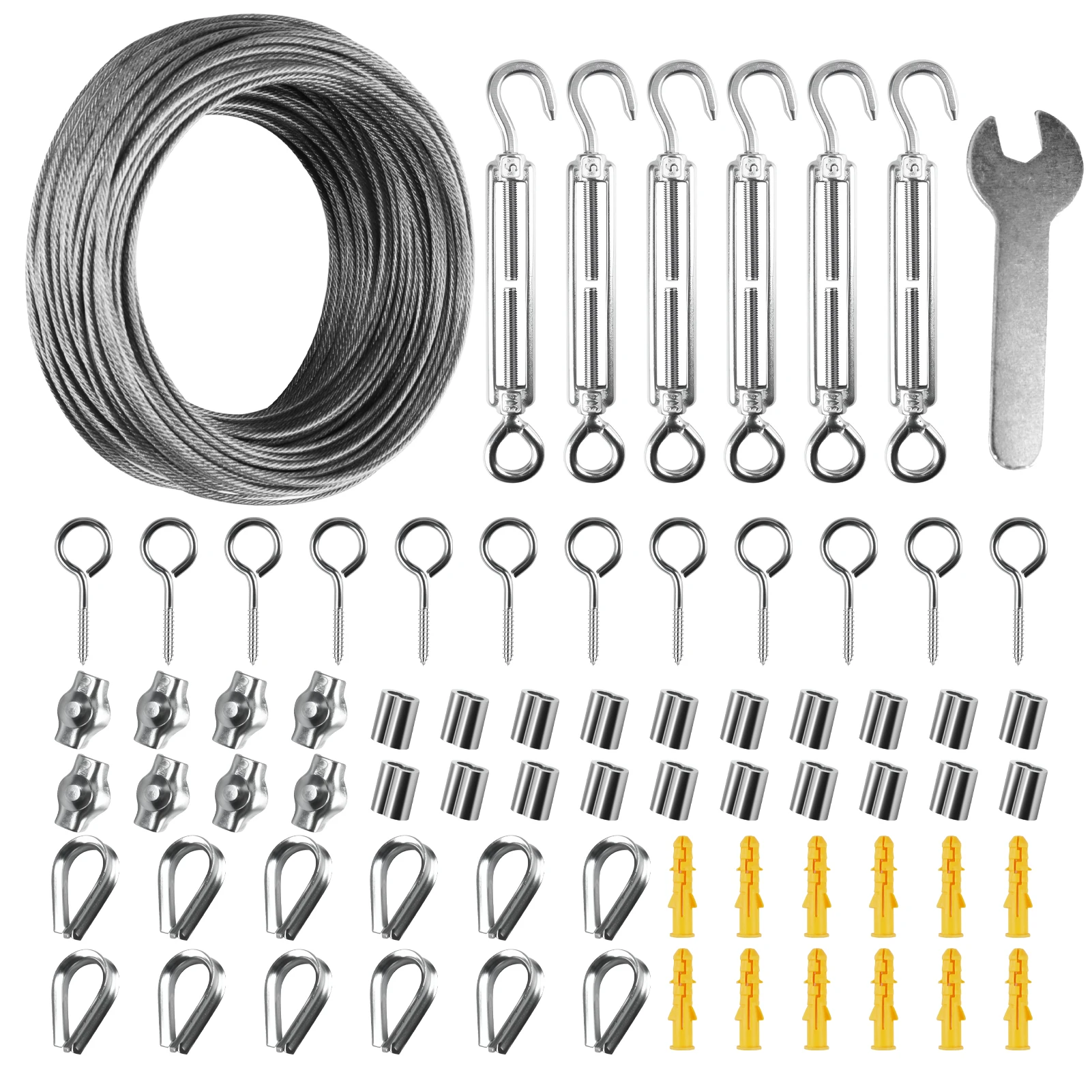Kit completo de cable de acero inoxidable para instalación