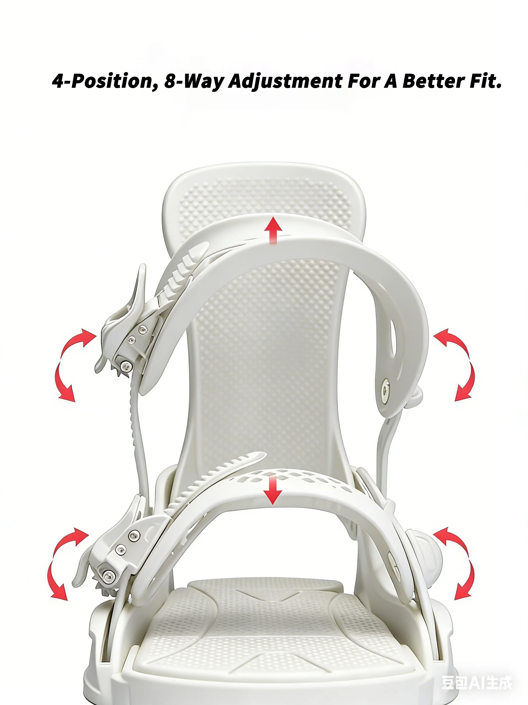 Fijaciones de snowboard 3D blancas – Ajuste total y base amortiguadora