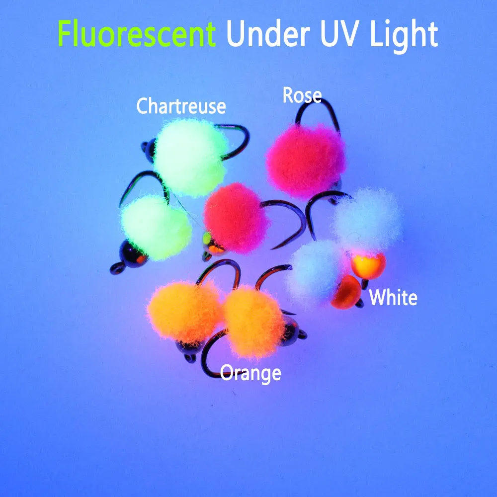 Cuentas fluorescentes Bimoo sin púas para mosca artificial salmón y trucha - imagen 5