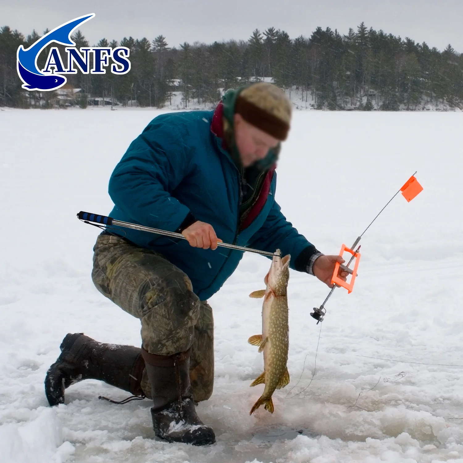 ANFS Polaina de pesca telescópica triple gancho inox con EVA - imagen 5