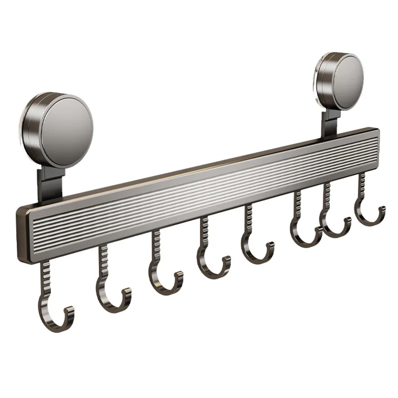 Soporte de pared para aparejos con ganchos extraíbles y potente ventosa
