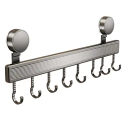 Soporte de pared para aparejos con ganchos extraíbles y potente ventosa