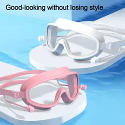 Gafas de natación antiniebla gran montura infantil con tapones