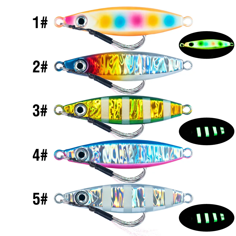 Señuelo noctilucente de hierro metálico para pesca en mar - imagen 5