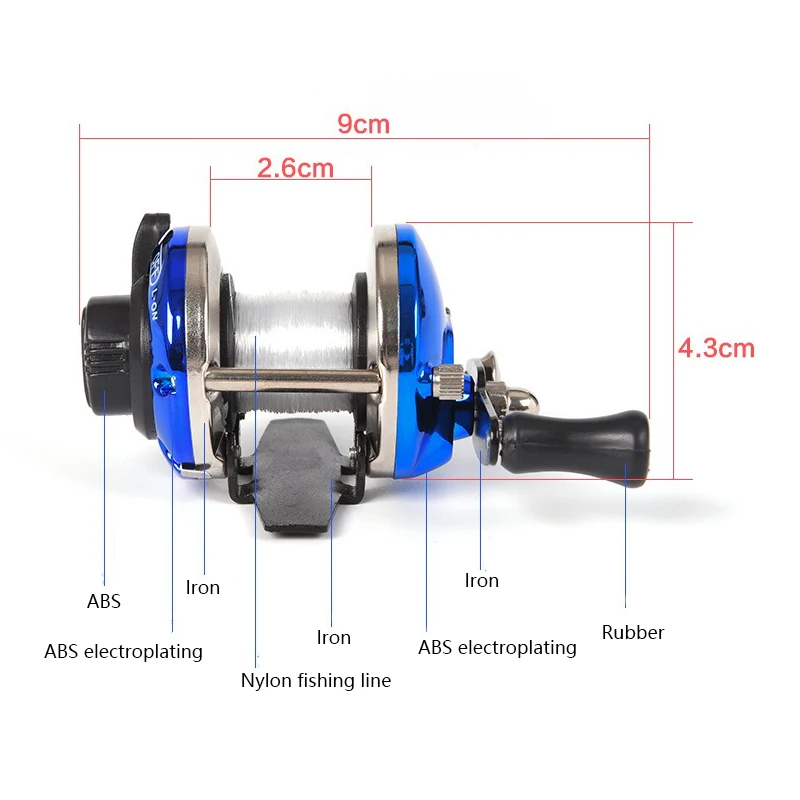 Carrete pequeño para pesca en hielo con nailon 0,2mm 50m - imagen 5