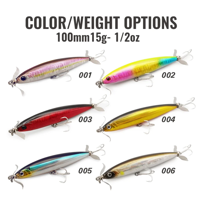 LUREHOLIC Popper doble tractor topwater para salpicaduras – cebo duro - imagen 2