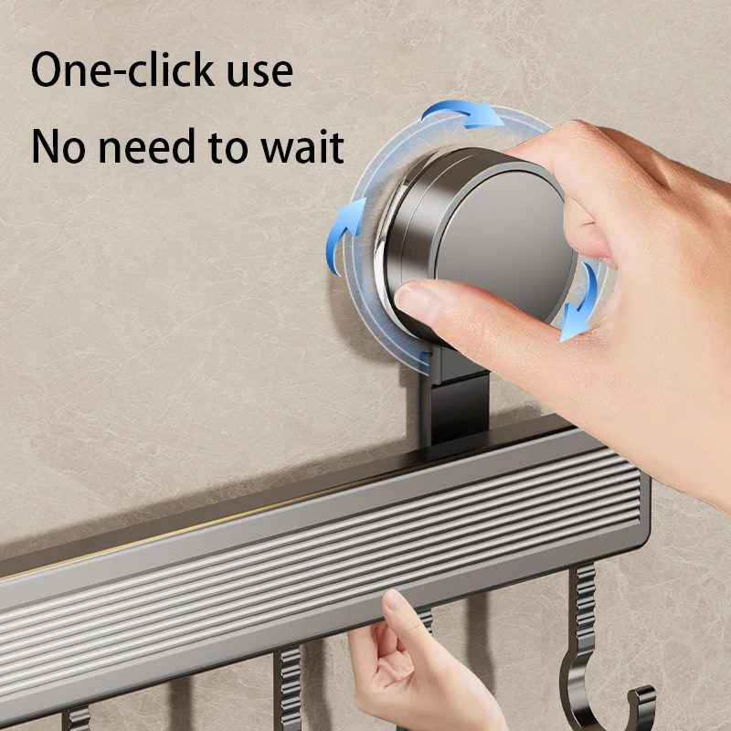 Soporte de pared para aparejos con ganchos extraíbles y potente ventosa - imagen 3