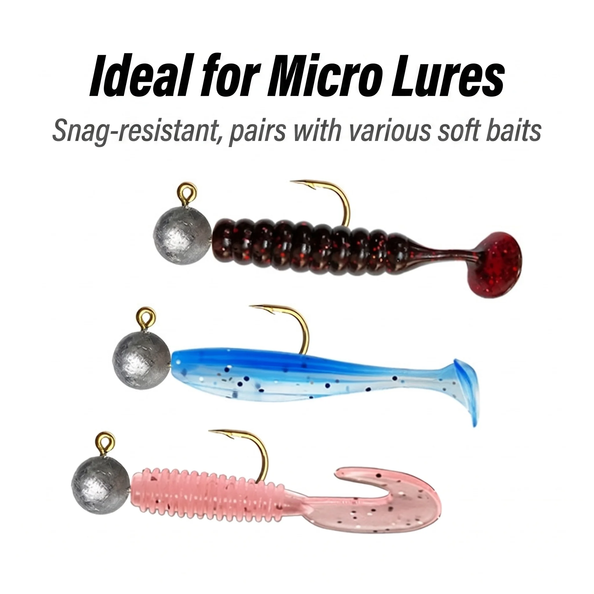Anzuelos Jig Head para pesca en hielo – vástago micro vinilo - imagen 5