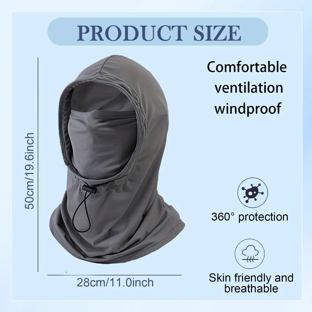Gorro transpirable con seda helada, máscara y pañuelo para cabeza - imagen 4