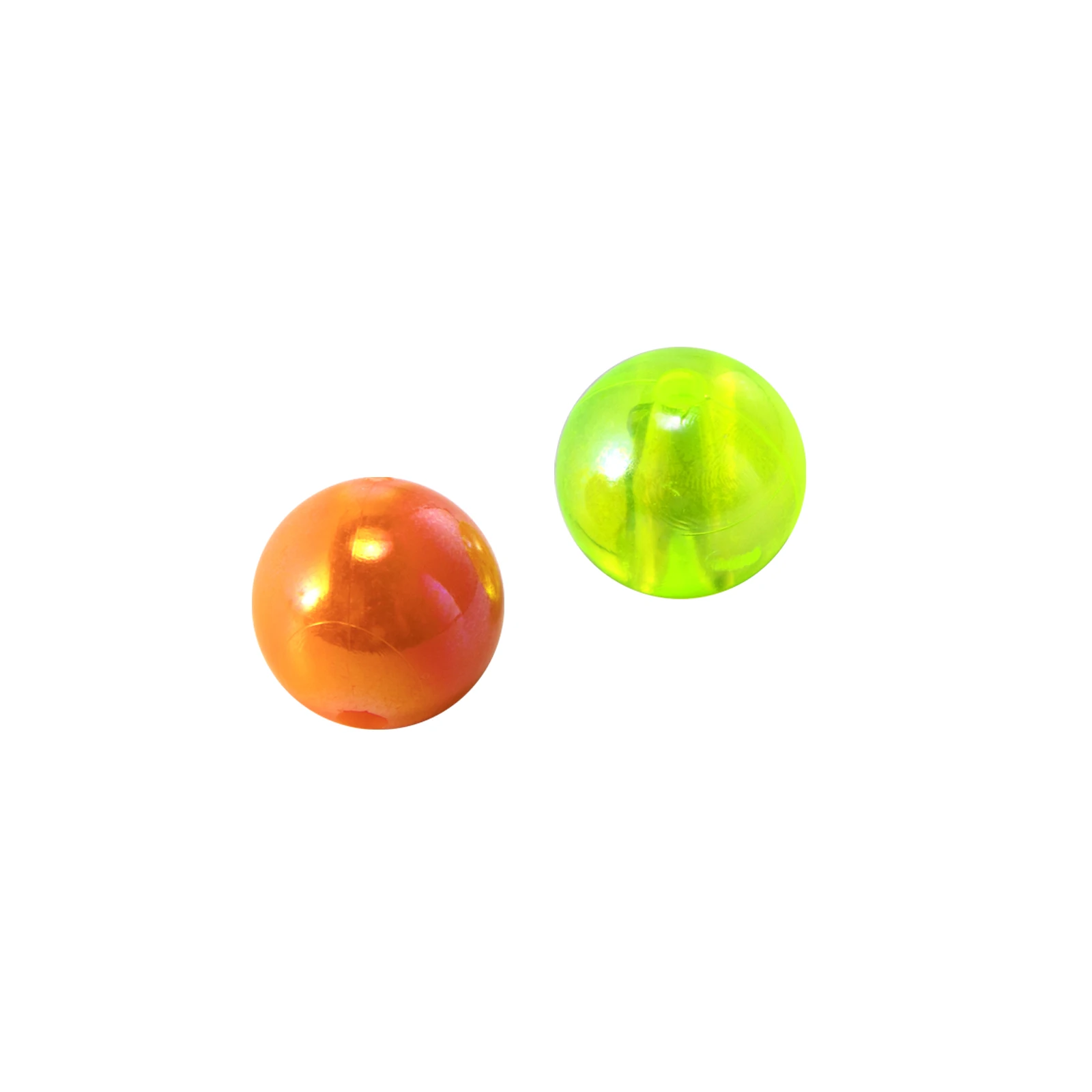 Cuentas de pesca holográficas naranja y chartreuse