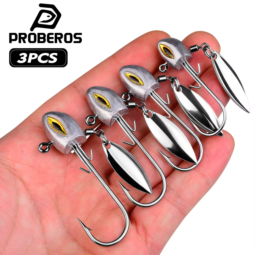 Proberos Anzuelos giratorios para lubina con cabeza y lámina - imagen 5