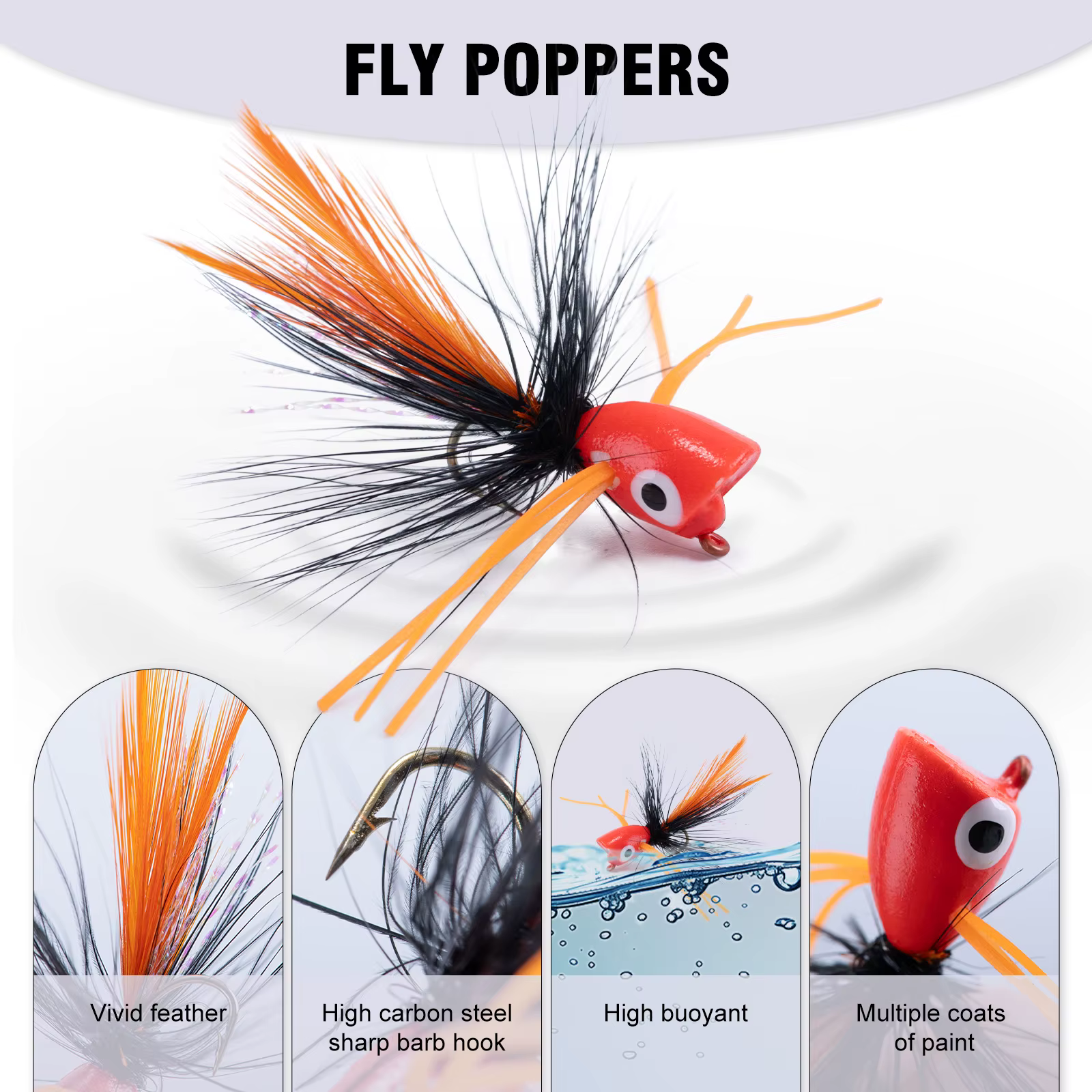 Señuelos Popper Goture – Topwater para Pesca con Mosca, Trucha y Lubina - imagen 2