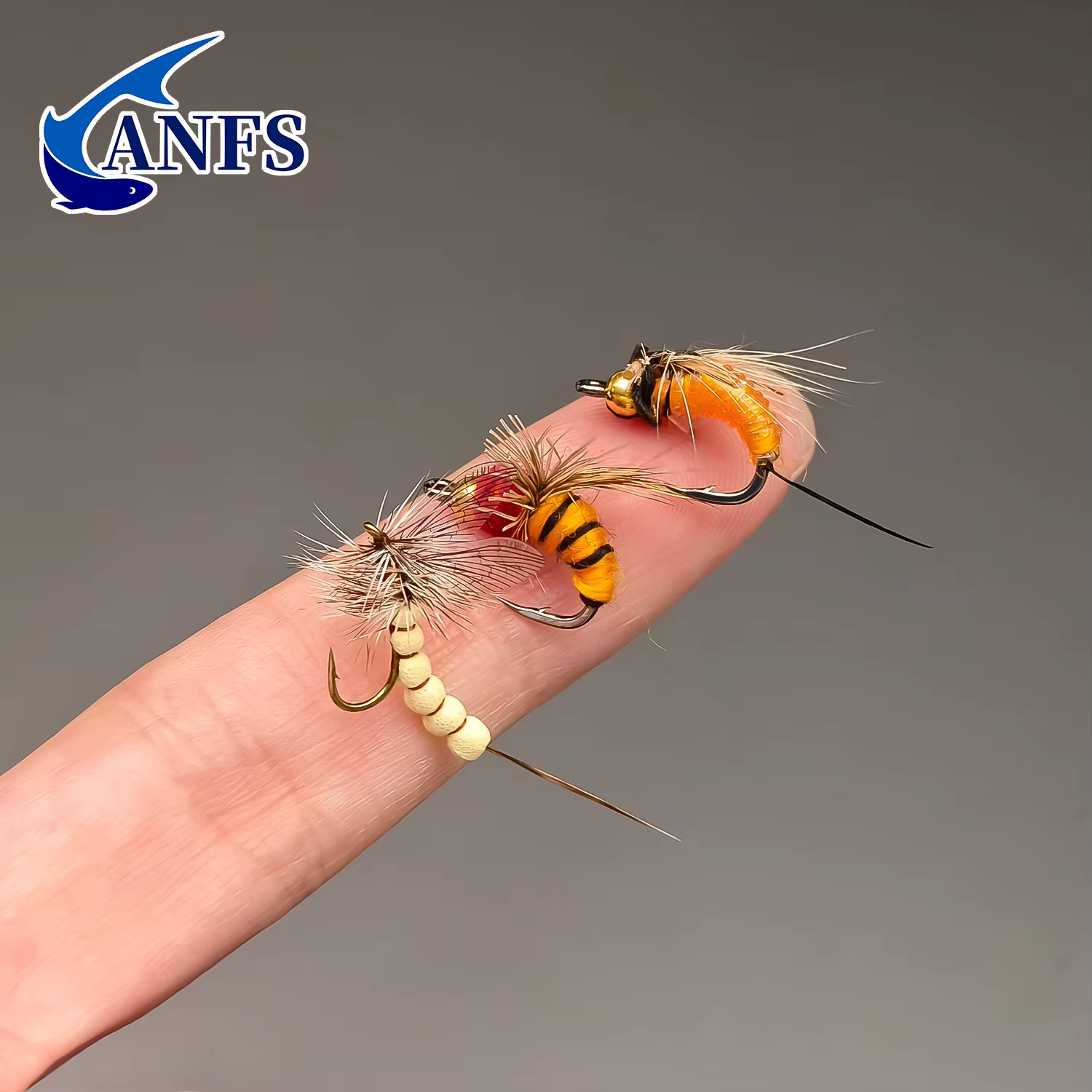 Moscas artificiales ANFS – Set 13 diseños secas y húmedas atadas a mano para pesca a mosca - imagen 2