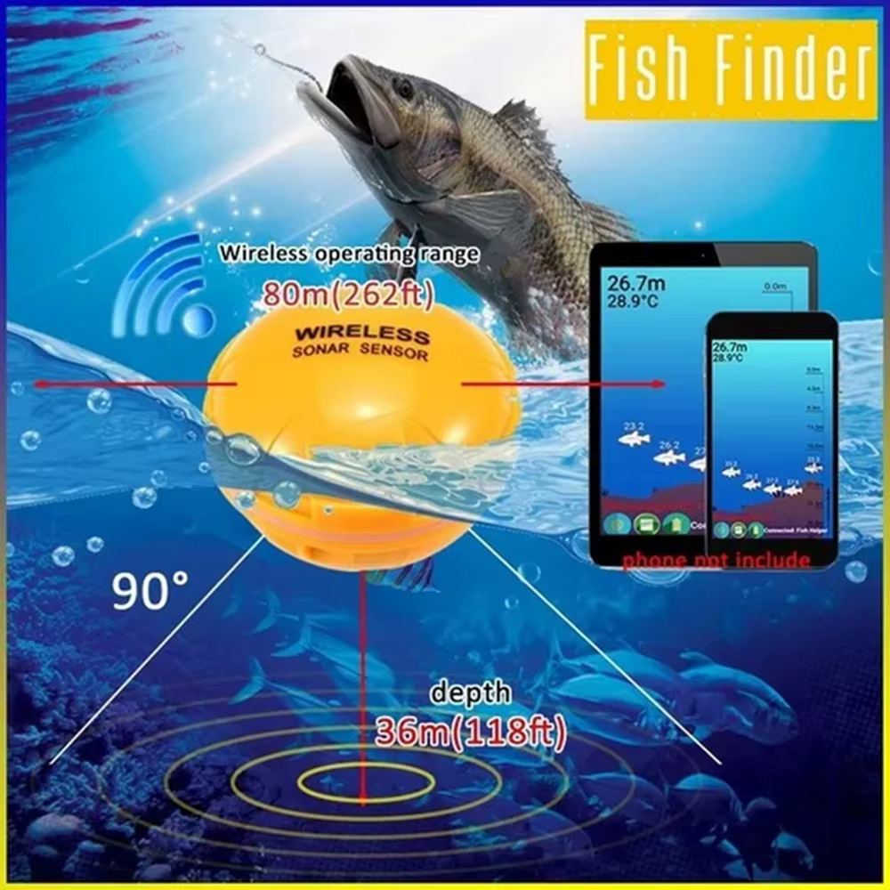 PUPOPAN 100M Localizador de peces Bluetooth – Sonda sonar para móvil - imagen 4