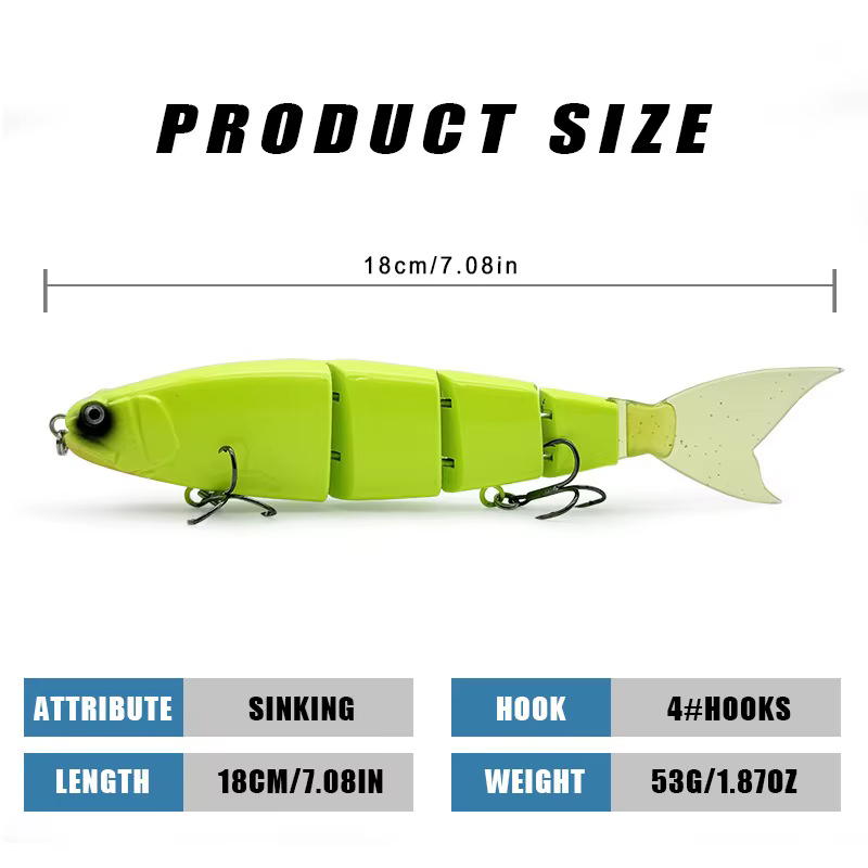 Balam 180mm – Señuelo articulado para jigging de lucio en agua dulce