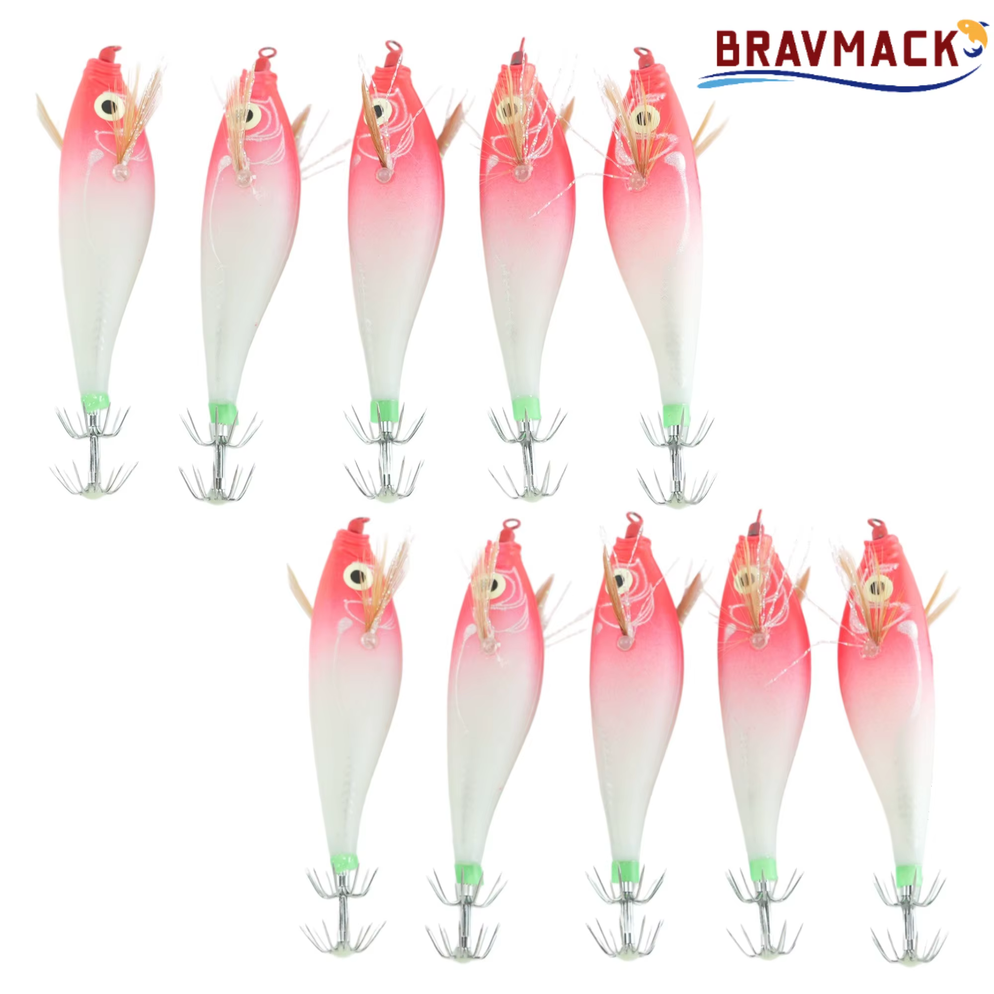 Señuelos luminosos BRAVMACK para calamar – con anzuelo de paraguas - imagen 5