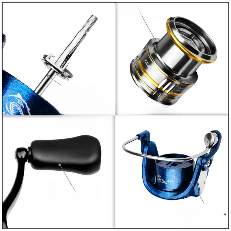Carrete de pesca metálico de lanzamiento suave y largo alcance - imagen 4