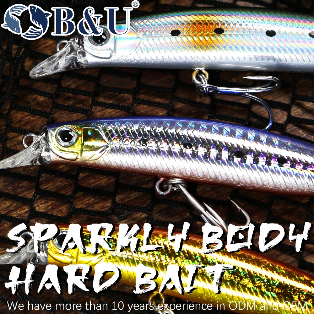 Wobbler BU marino - hundimiento lento o flotante, swimbait para lubina - imagen 5