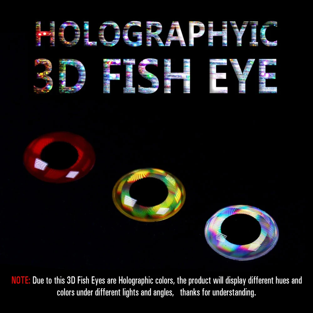 ICERIO Ojos de pez epoxi holográficos 3D para señuelos y mosca - imagen 2