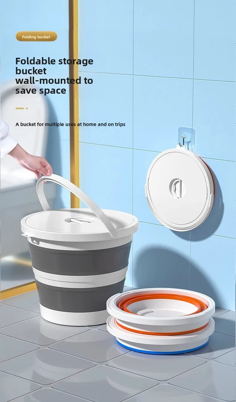 Cubo de agua plegable QAJTAO en uso exterior