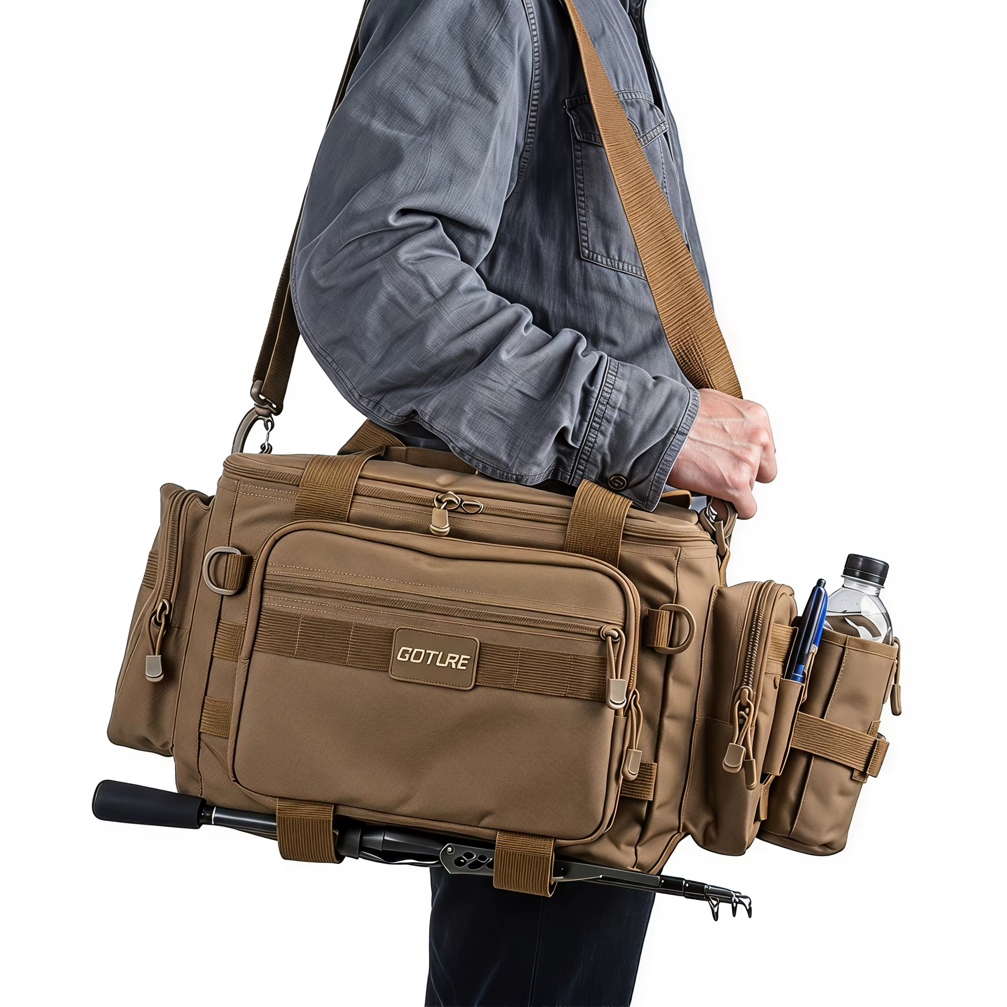 Bolsa de pesca ligera Goture con fondo duro impermeable y Oxford 600D - imagen 2