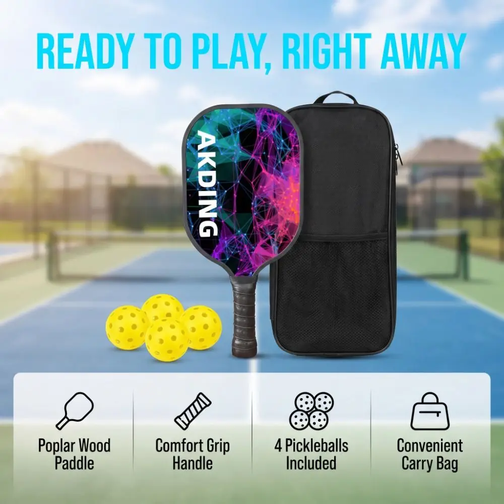 Pala de pickleball de madera con bolsa