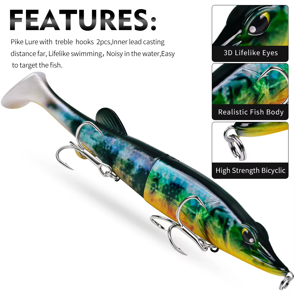 Señuelo Swimbait Probros 2 Segmentos – Anzuelos Triples para Lubina - imagen 5