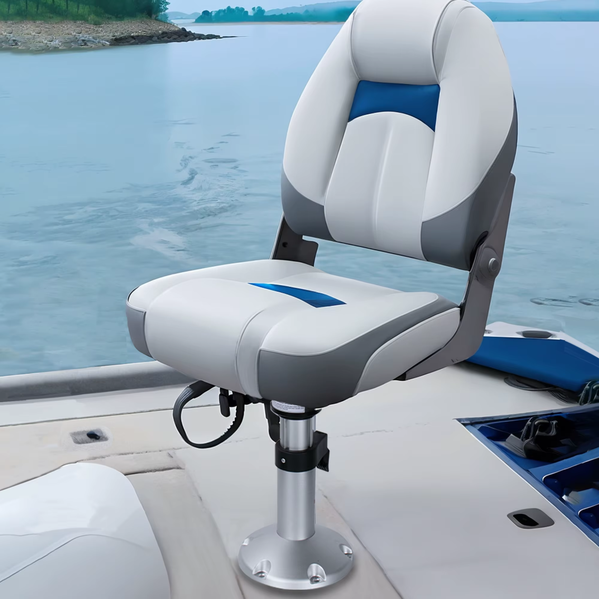 Pedestal para asiento de barco de aluminio ajustable con cerradura - imagen 5