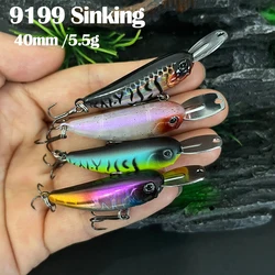 Señuelo Minnow de Hundimiento Rápido 40 mm con Labio Metálico